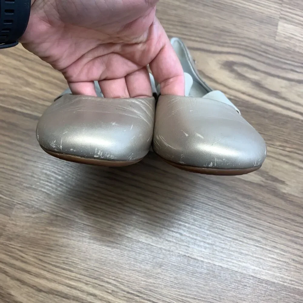 MEPHISTO‎ Baline Leather Mary Jane Flat Shoes (Gold/Tan) Women's US 6 EU 3.5